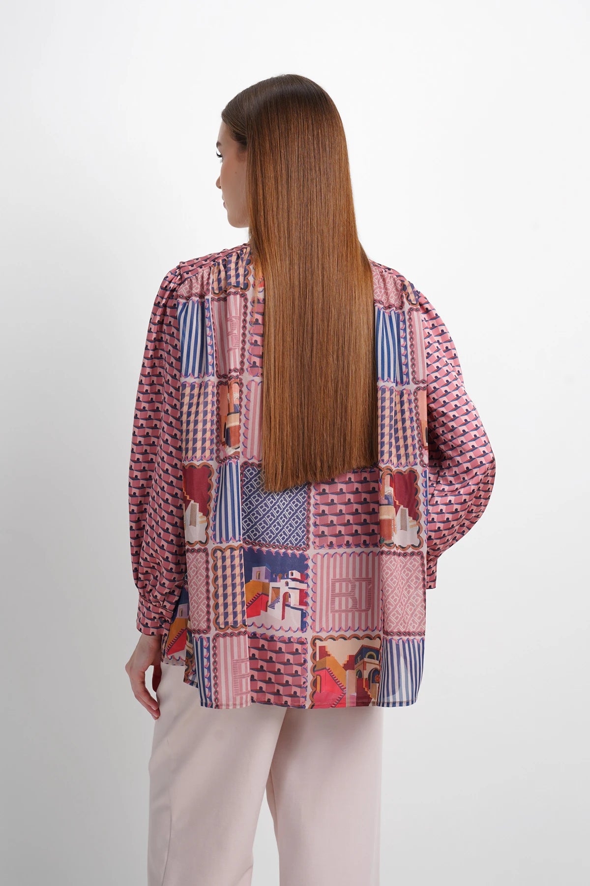 Dreamscape Button Blouse - Monaco