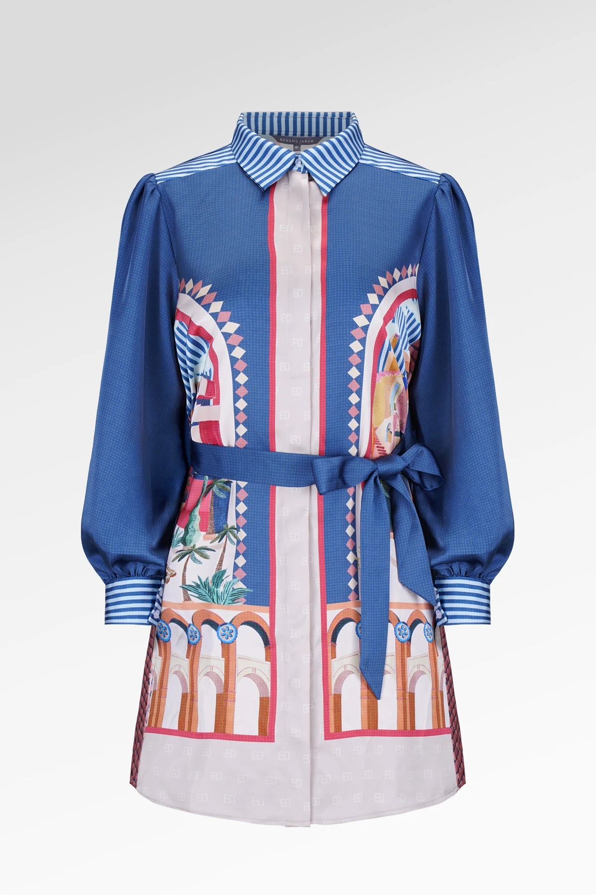 Dreamscape Godet Tunic Shirt - Malibu
