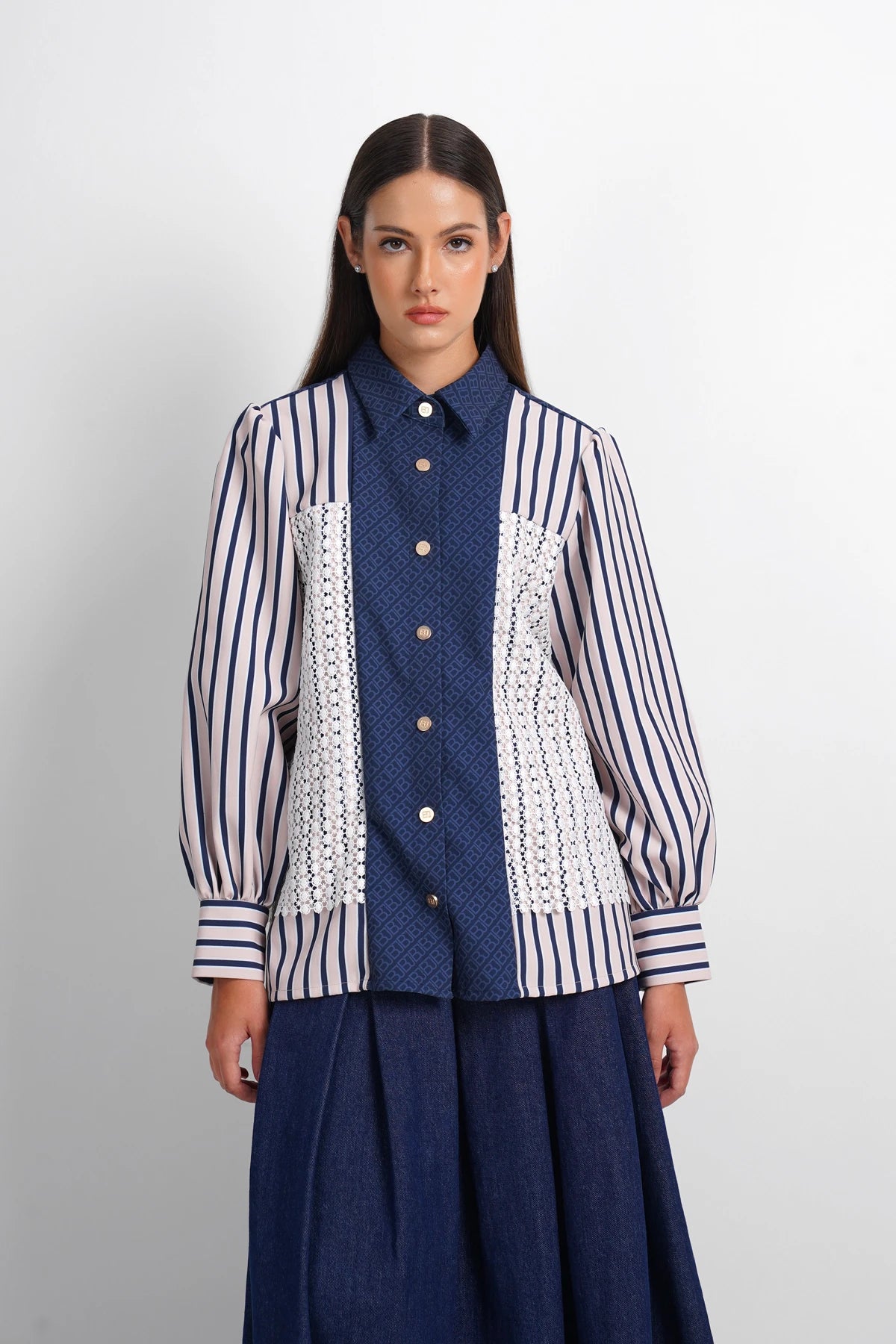Dreamscape Layered Lace Shirt - Malibu
