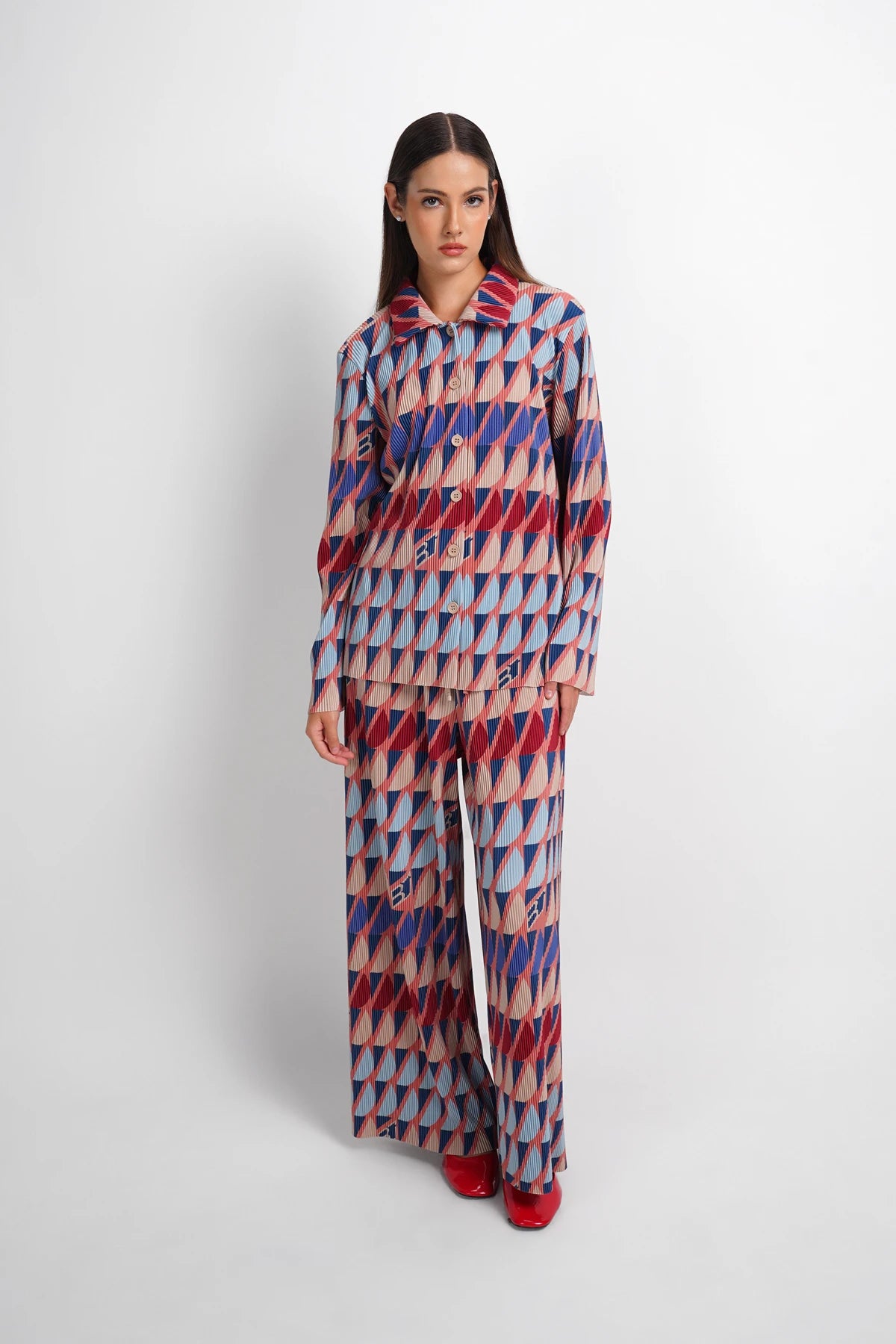 Dreamscape Pleated Basic Shirt - Monaco