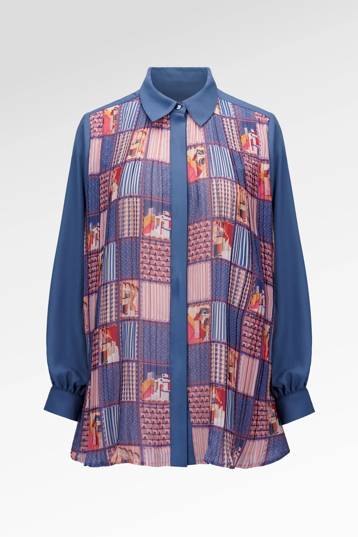 Dreamscape Pleated Shirt - Malibu