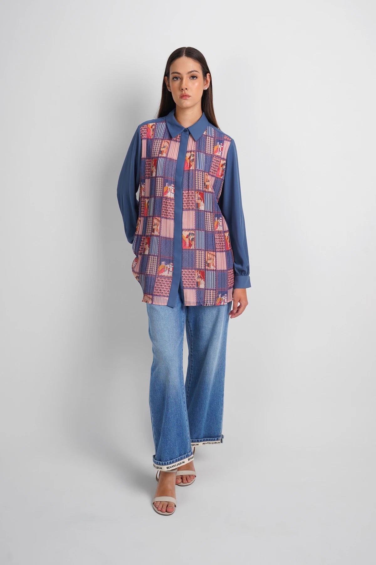 Dreamscape Pleated Shirt - Malibu