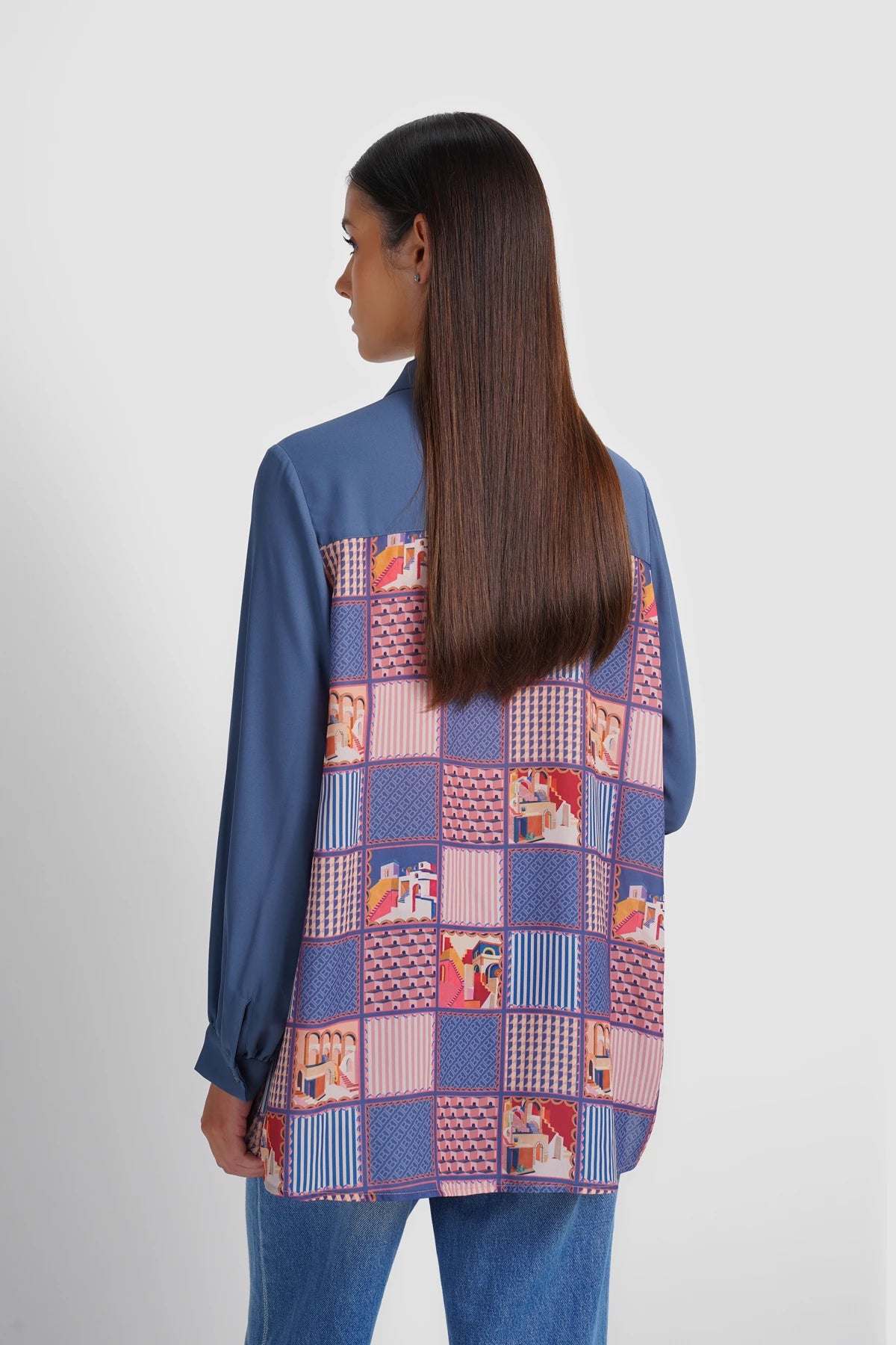 Dreamscape Pleated Shirt - Malibu