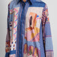 Dreamscape Pleated Shirt Dress - Malibu