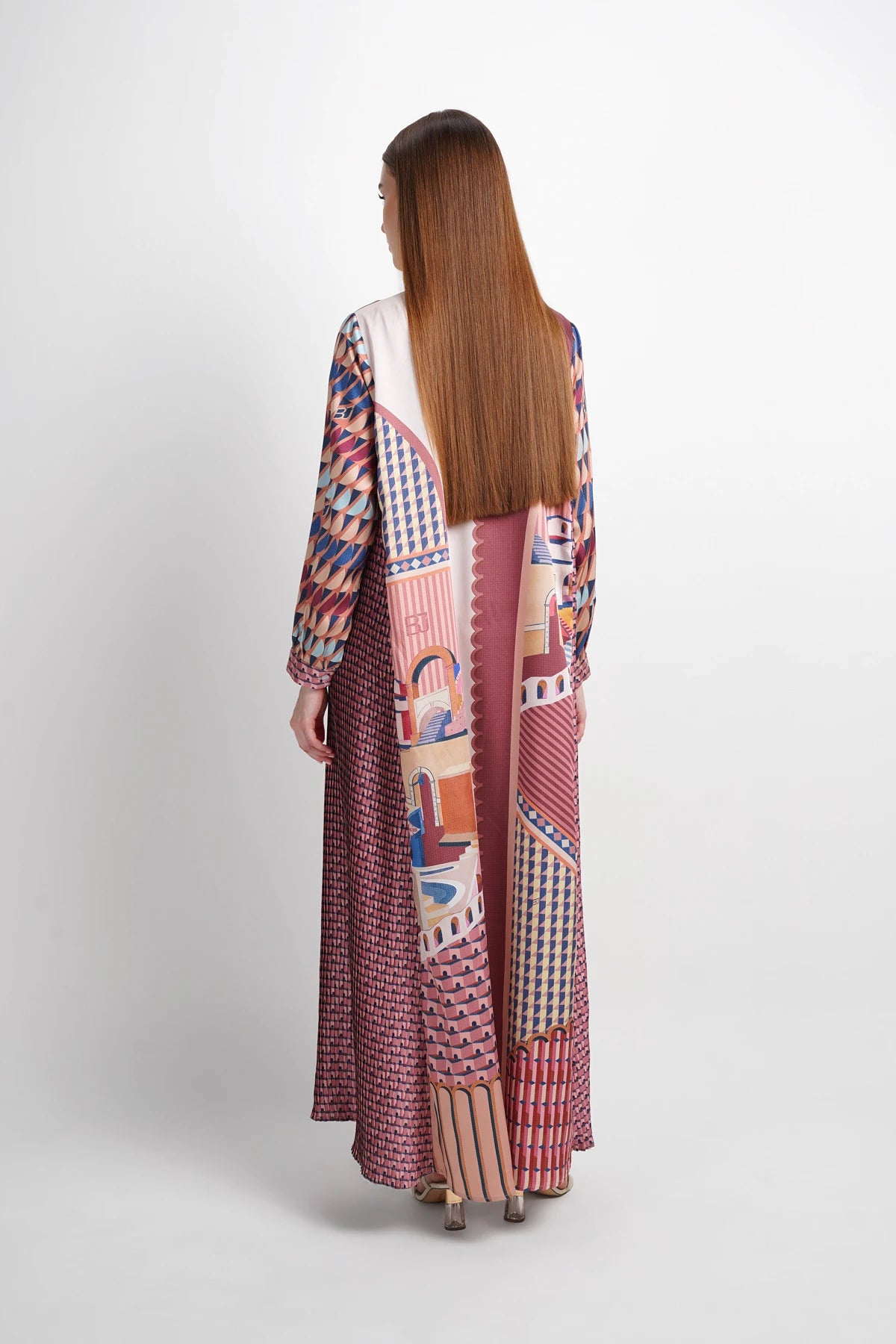 Dreamscape Pleated Shirt Dress - Monaco