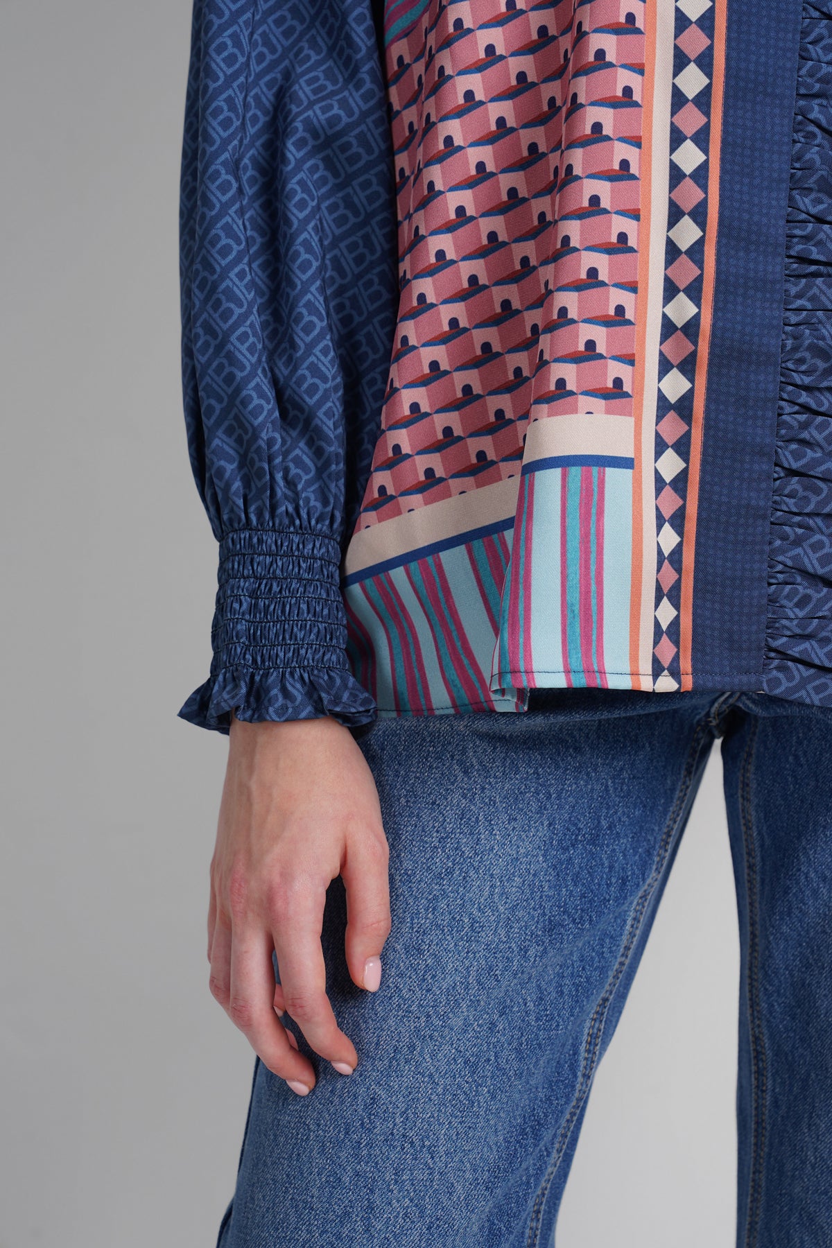 Dreamscape Ruffle Shirt - Malibu