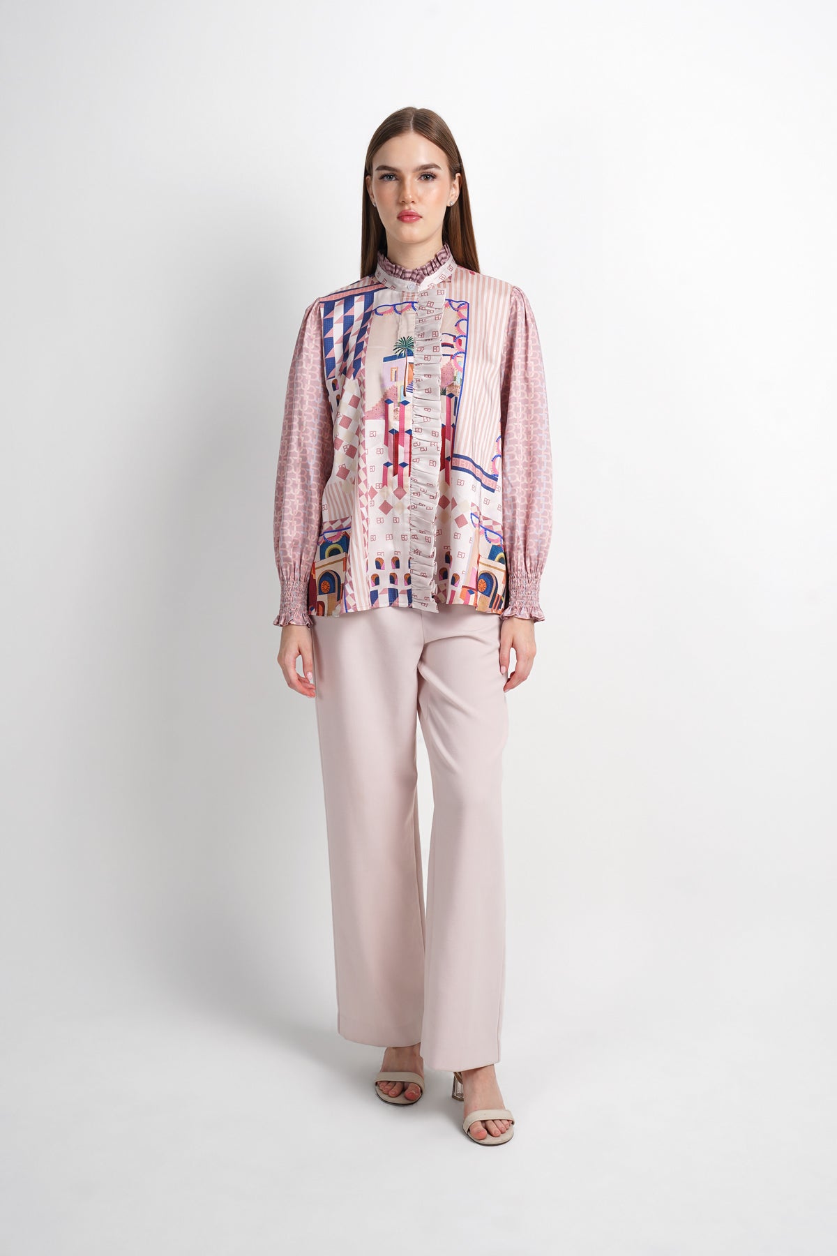 Dreamscape Ruffle Shirt - Riviera