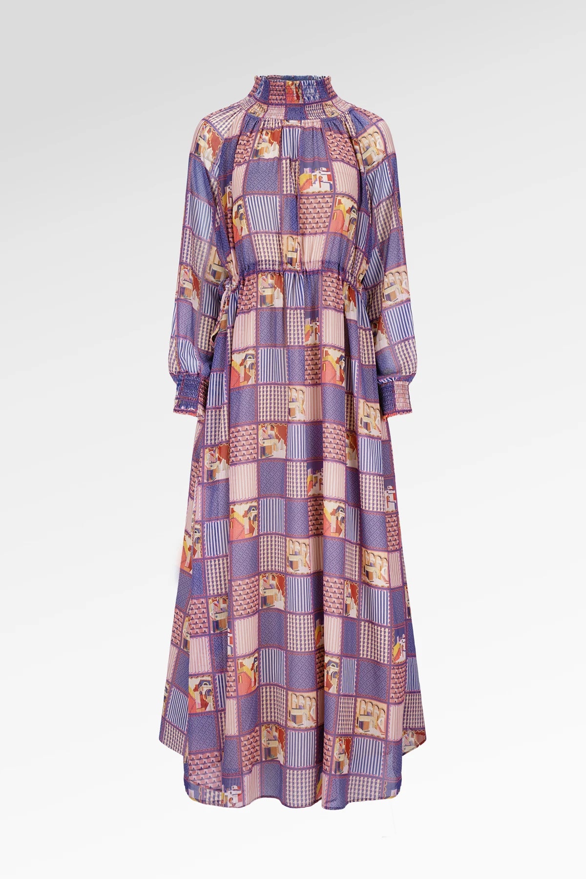 Dreamscape Smocked Sheer Dress - Malibu