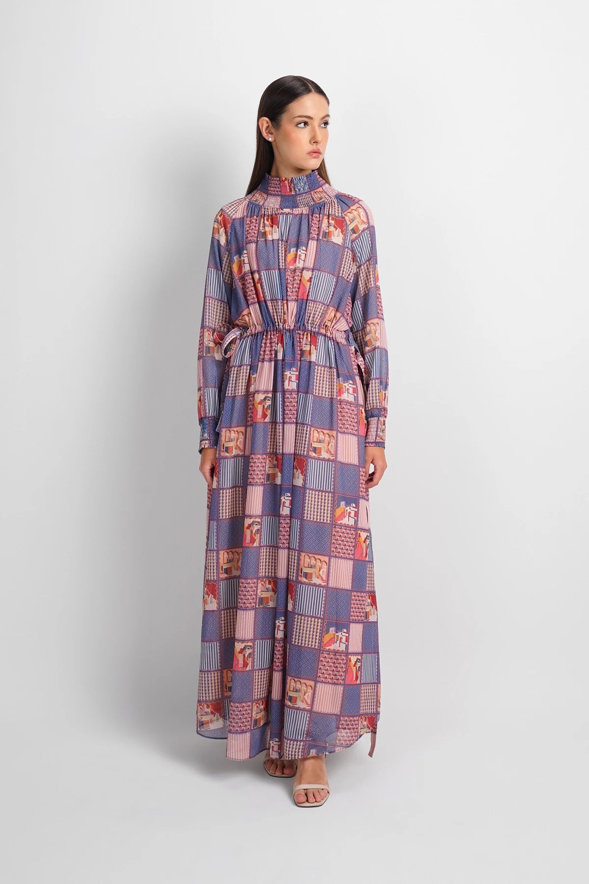 Dreamscape Smocked Sheer Dress - Malibu