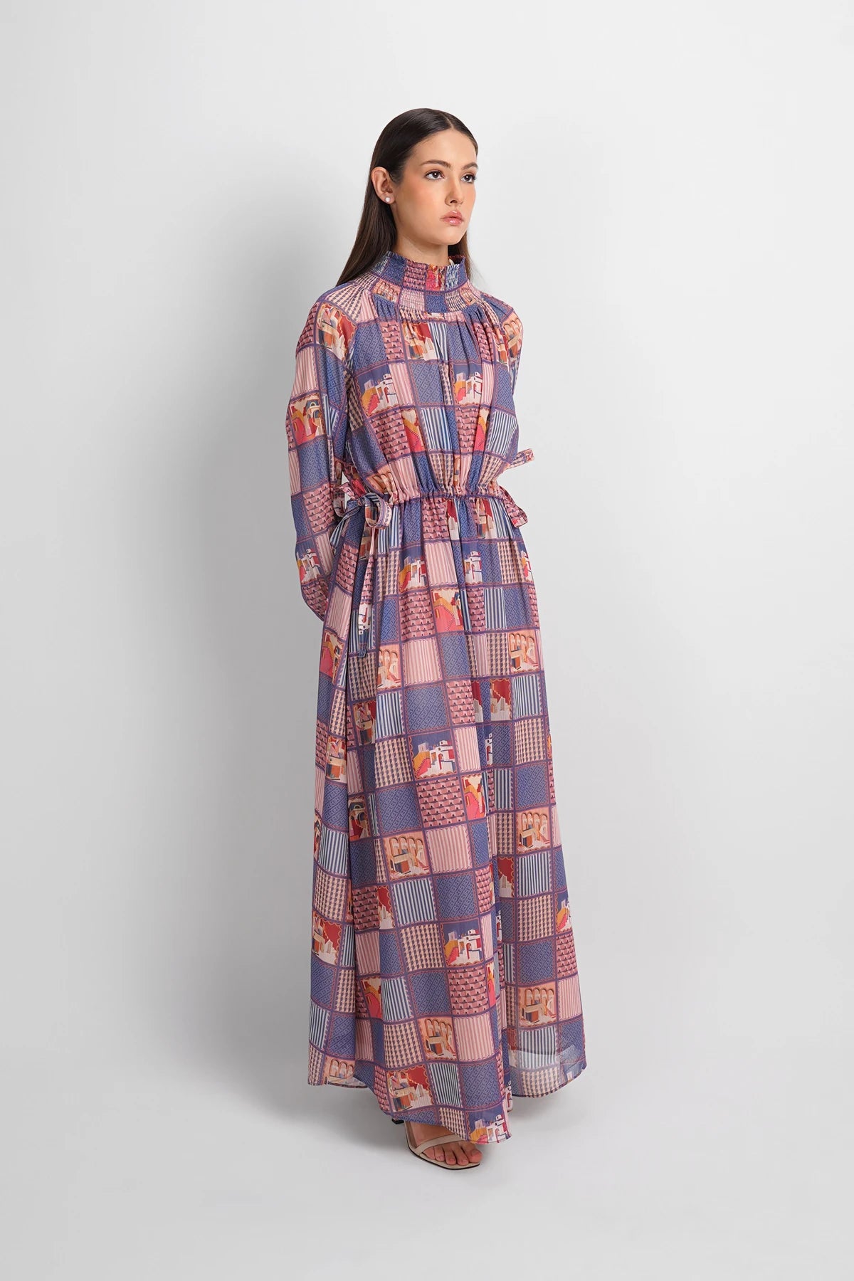 Dreamscape Smocked Sheer Dress - Malibu