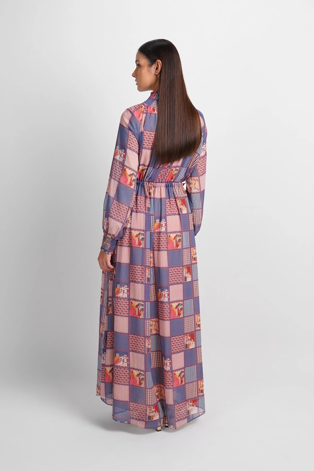 Dreamscape Smocked Sheer Dress - Malibu