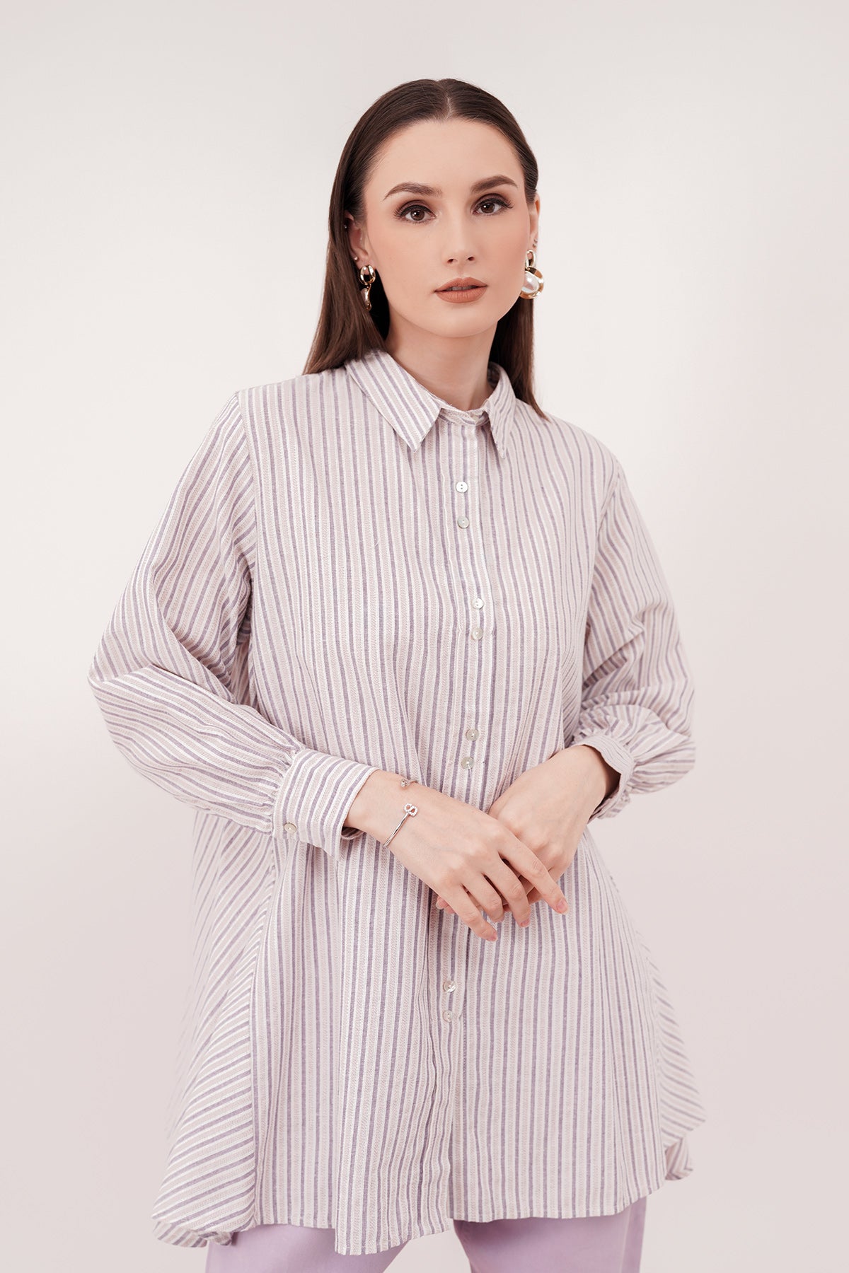 Double Button Shirt - Purple