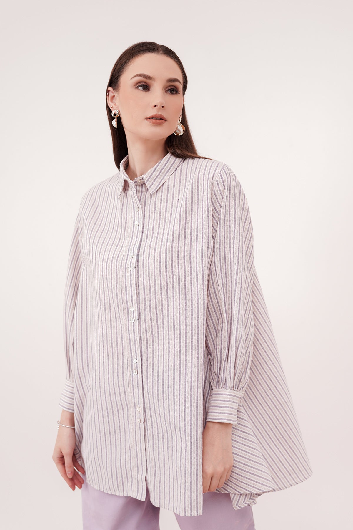 Double Button Shirt - Purple