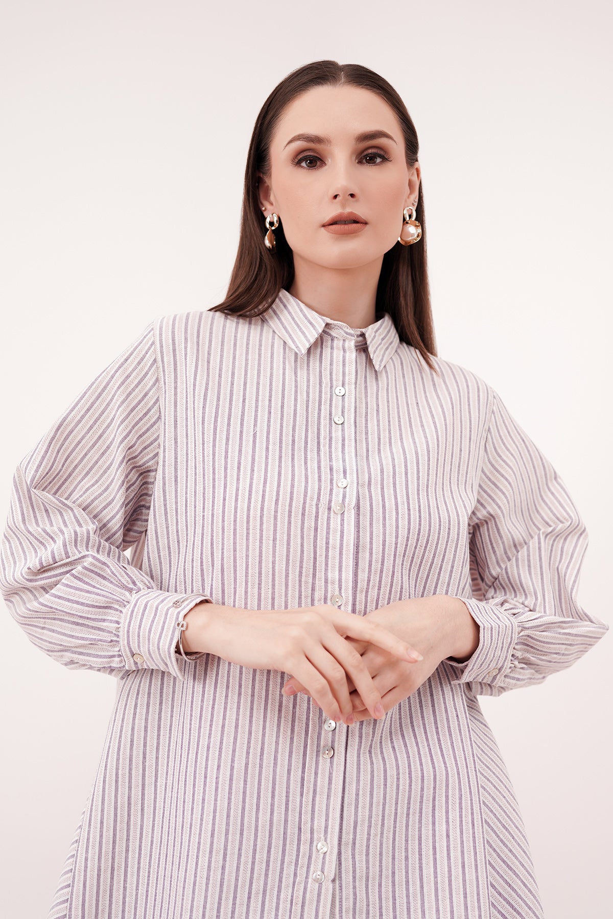 Double Button Shirt - Purple