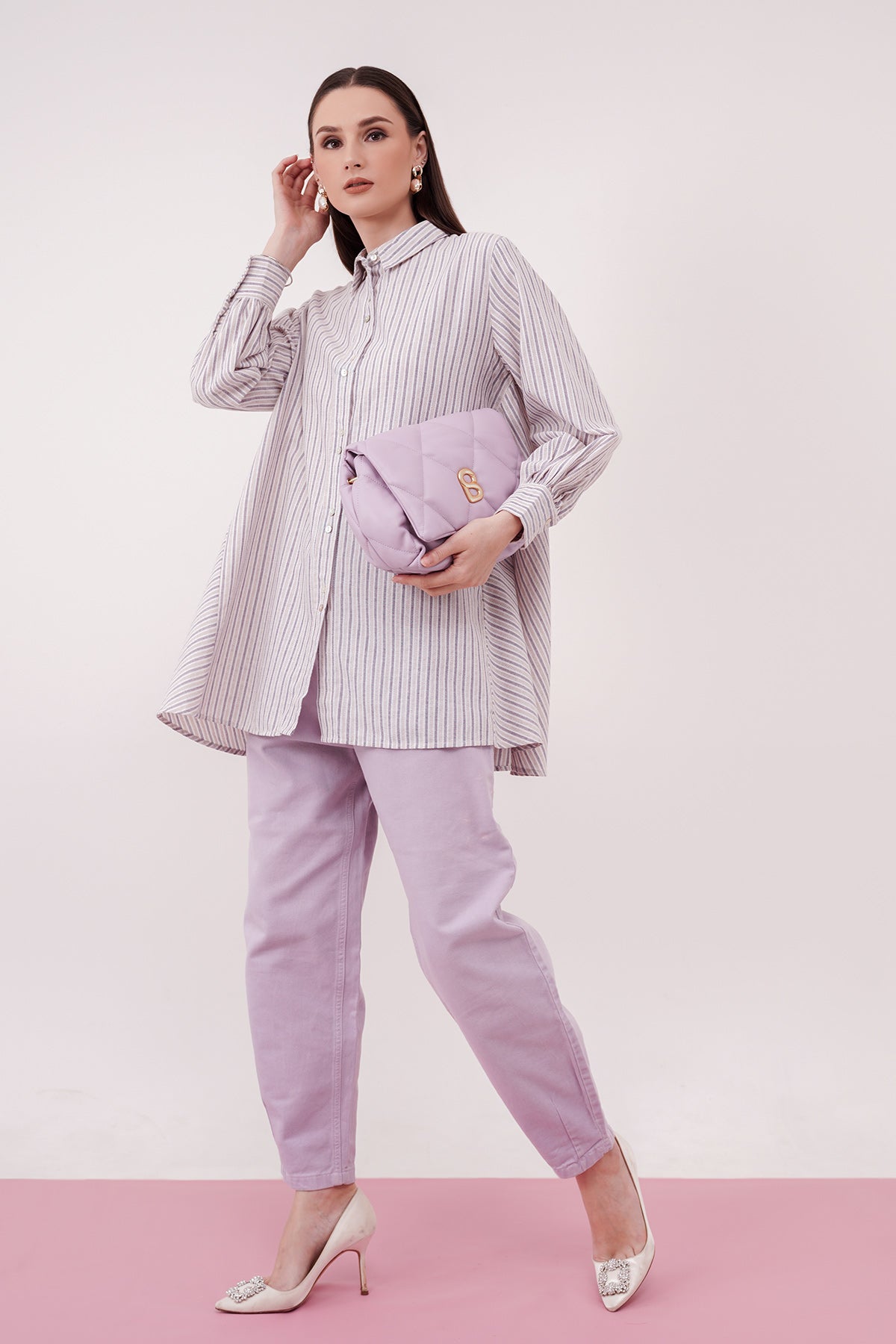 Double Button Shirt - Purple