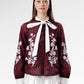 The Regal Embroidery Shirt - Burgundy