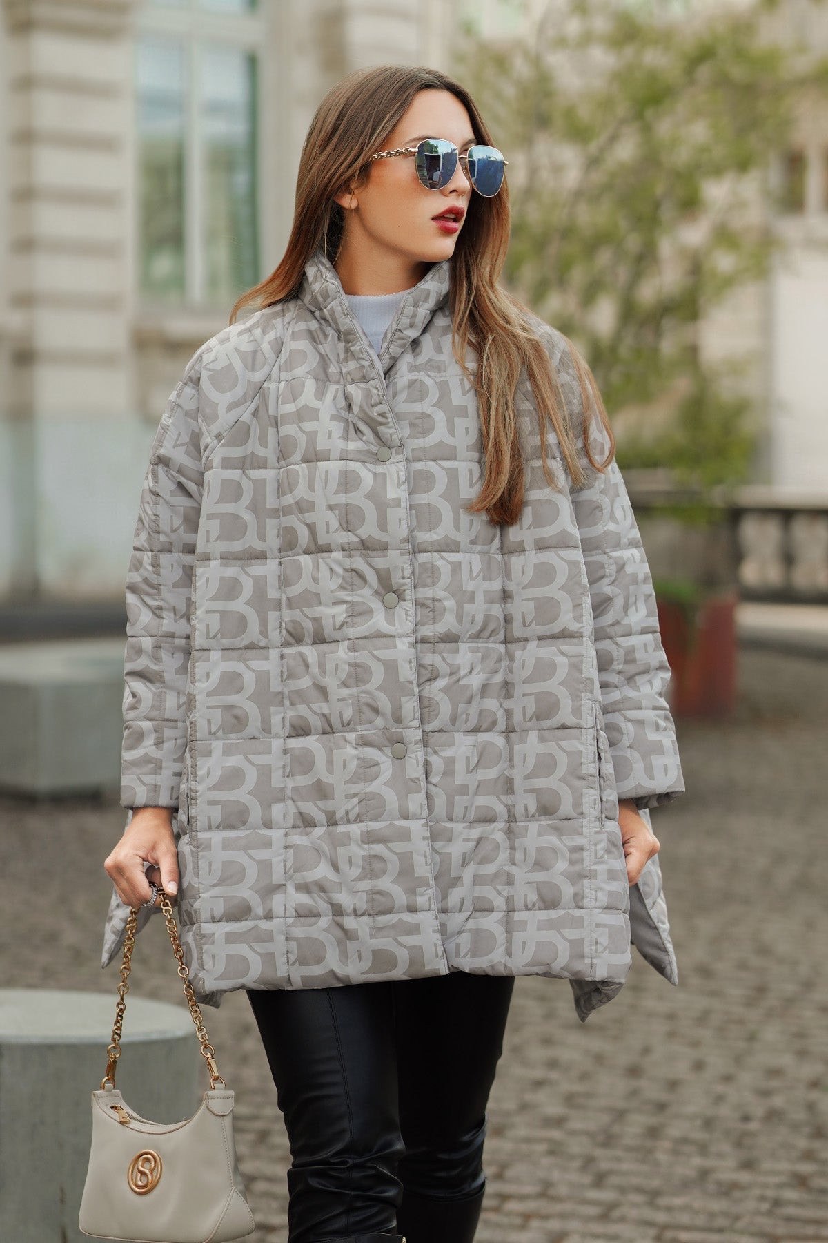 Monogam Short Padded Jacket - Beige