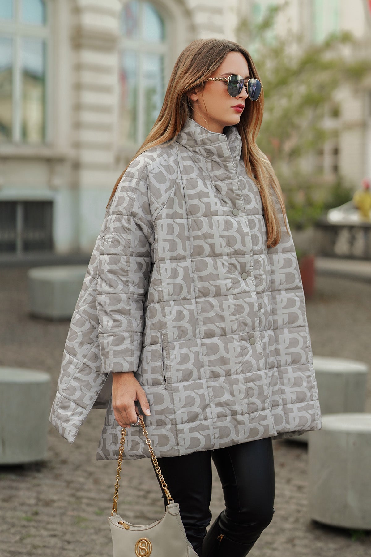 Monogam Short Padded Jacket - Beige