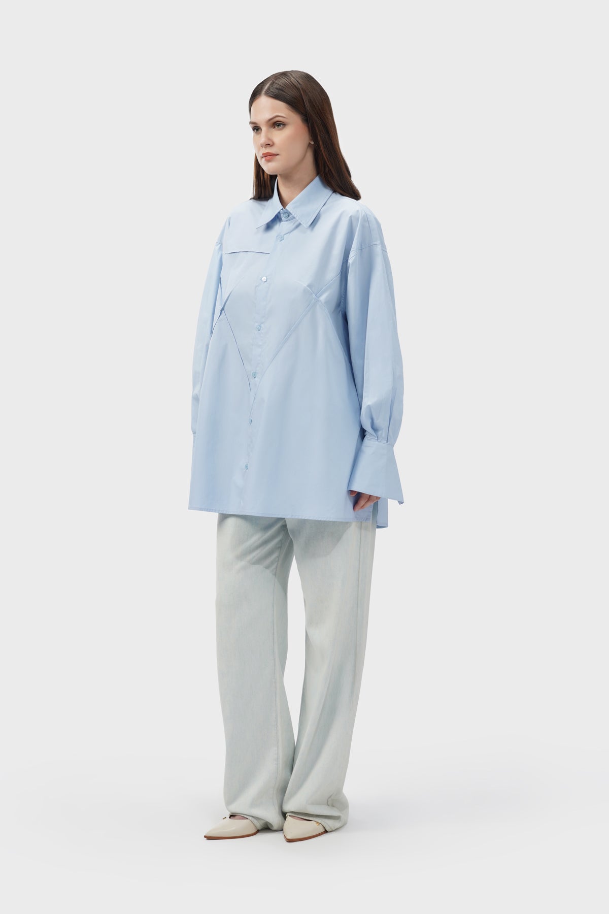 Daphne Oversize Shirt - Powder Blue