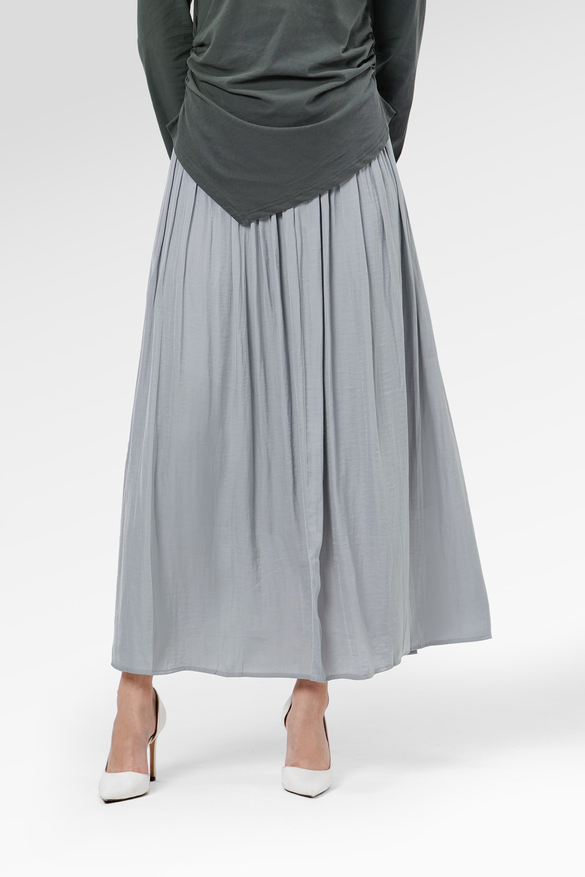 Denna Gather Skirt - Ash Grey