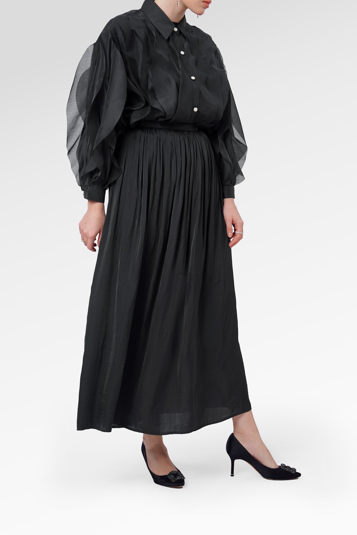 Denna Gather Skirt - Black