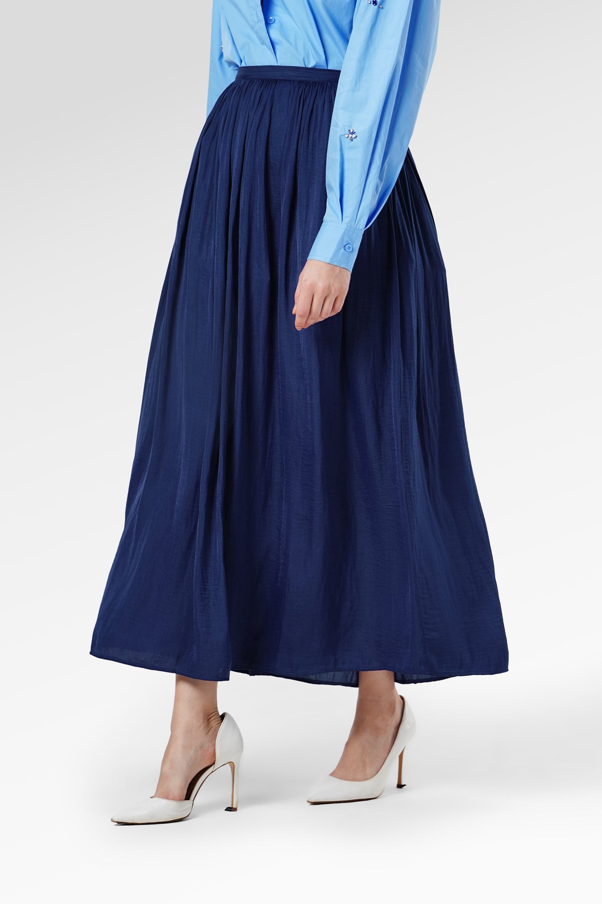 Denna Gather Skirt - Blue