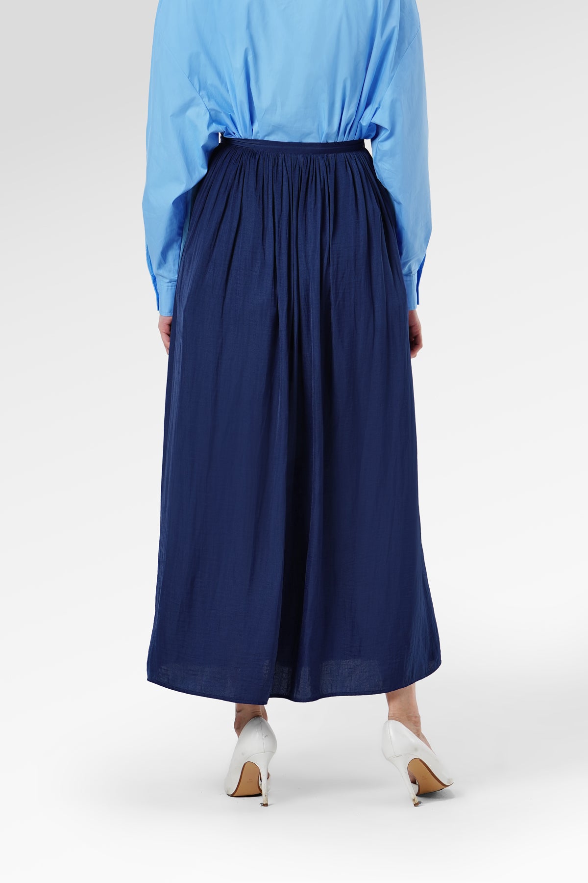 Denna Gather Skirt - Blue