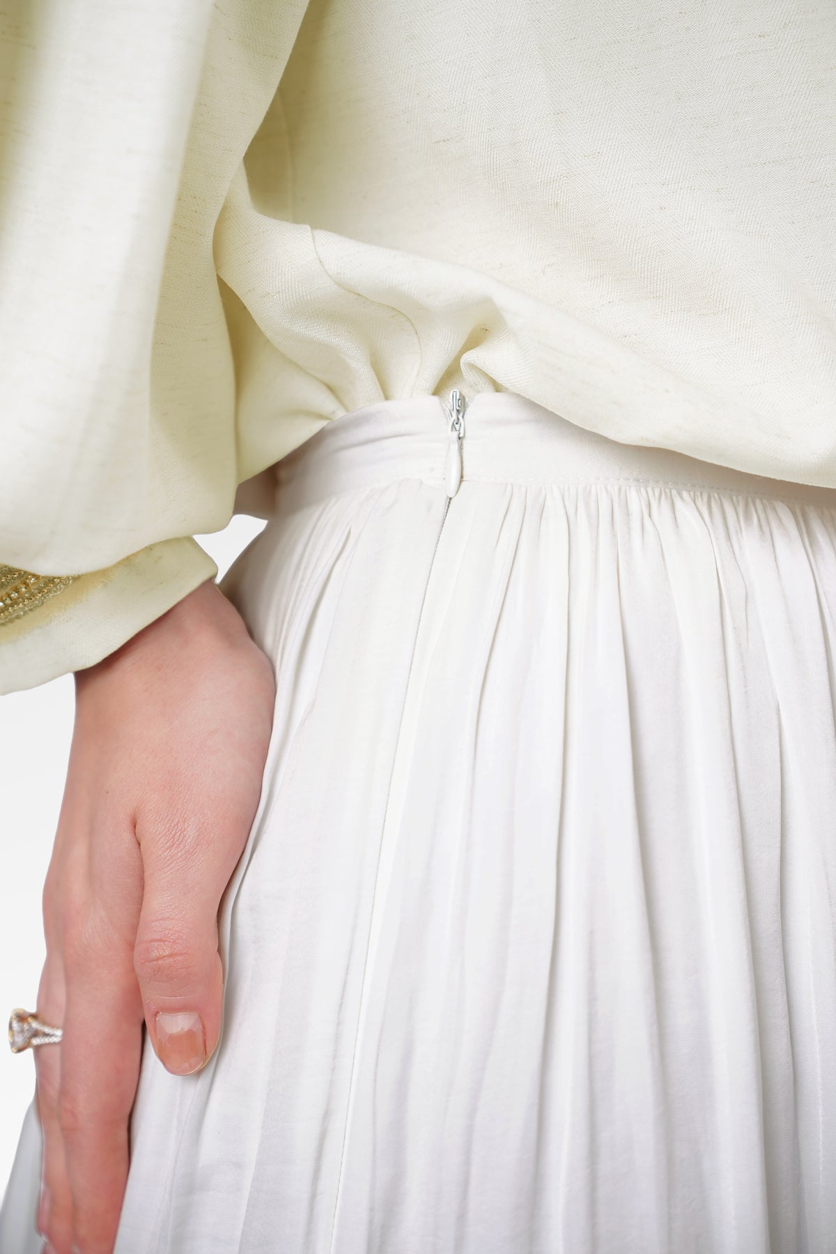 Denna Gather Skirt - White