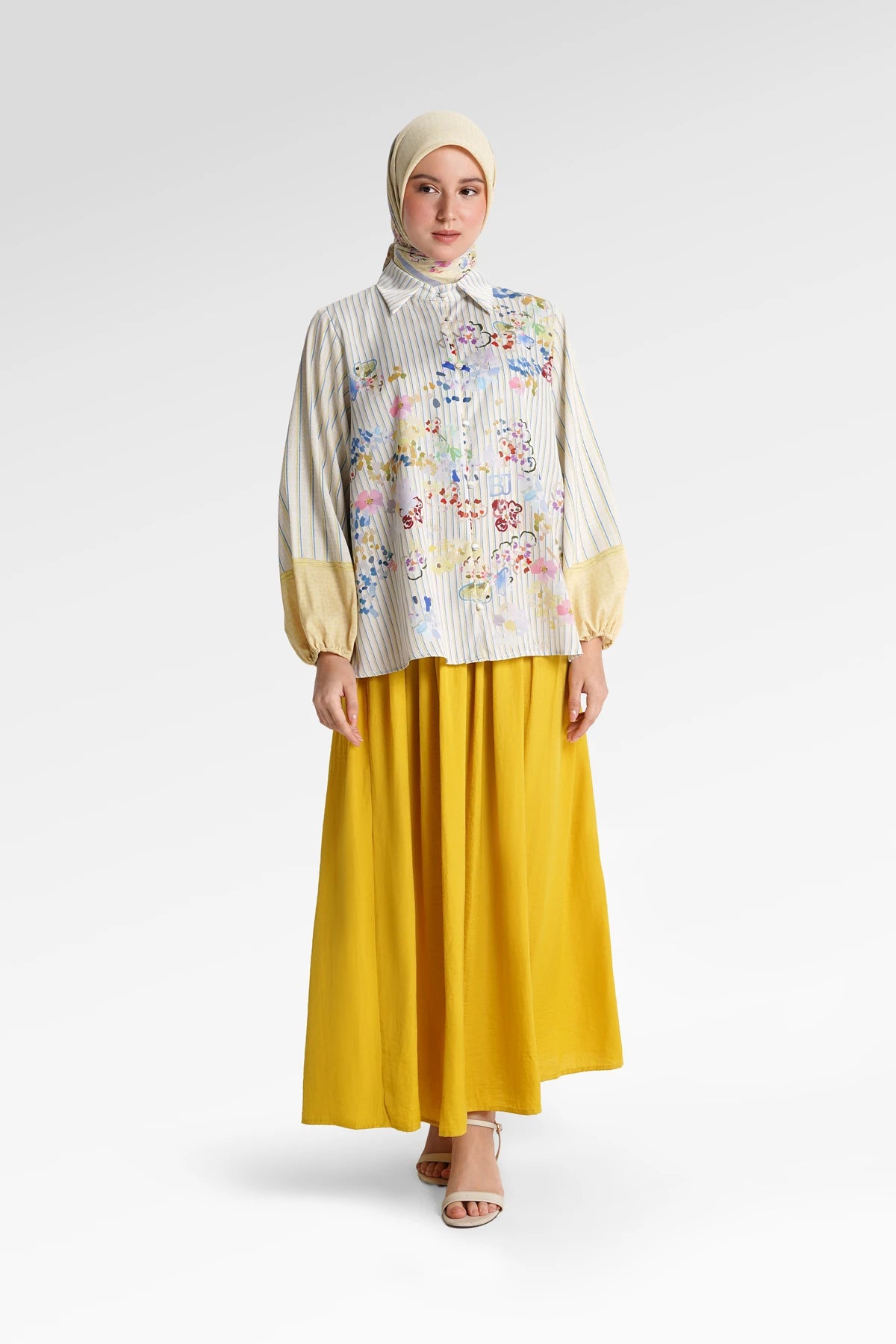 Denna Gather Skirt - Yellow