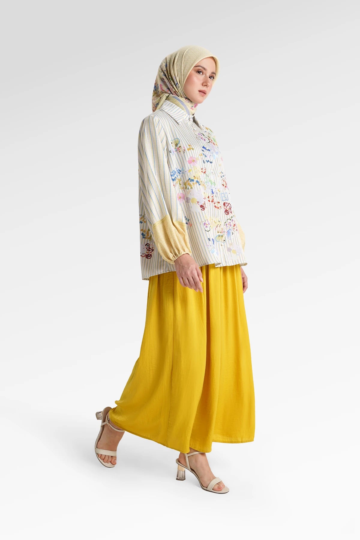 Denna Gather Skirt - Yellow