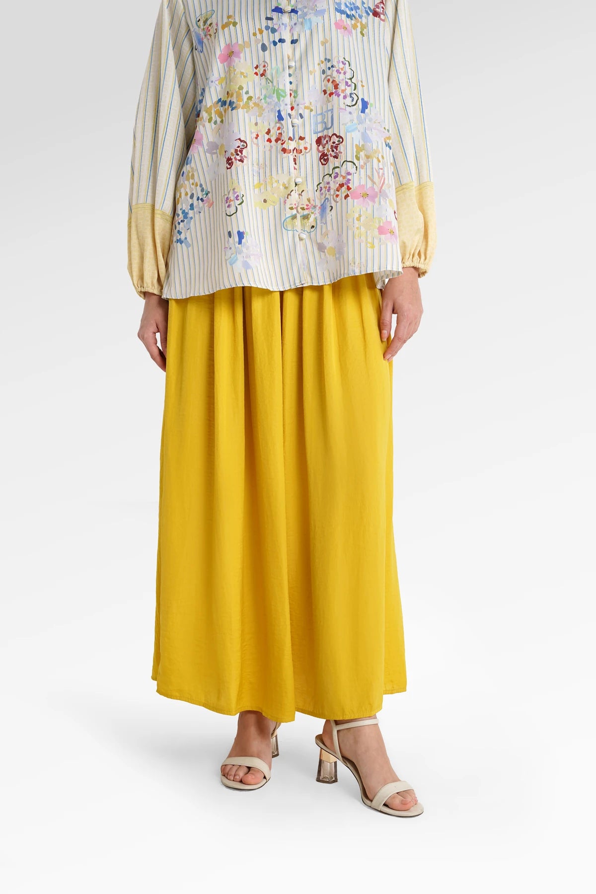 Denna Gather Skirt - Yellow