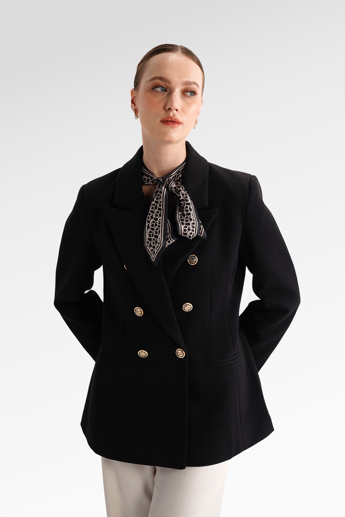 Double Brested Blazer - Black