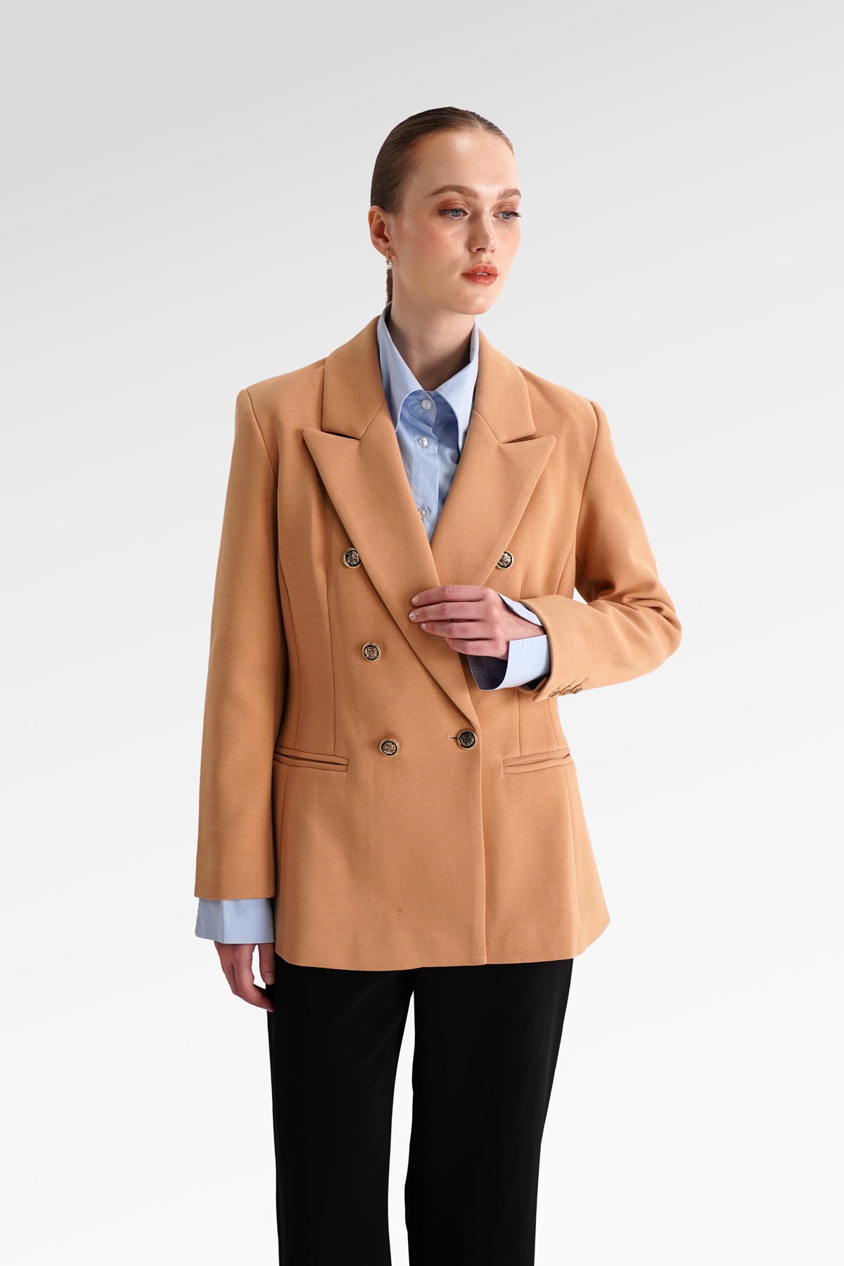 Double Brested Blazer - Brown