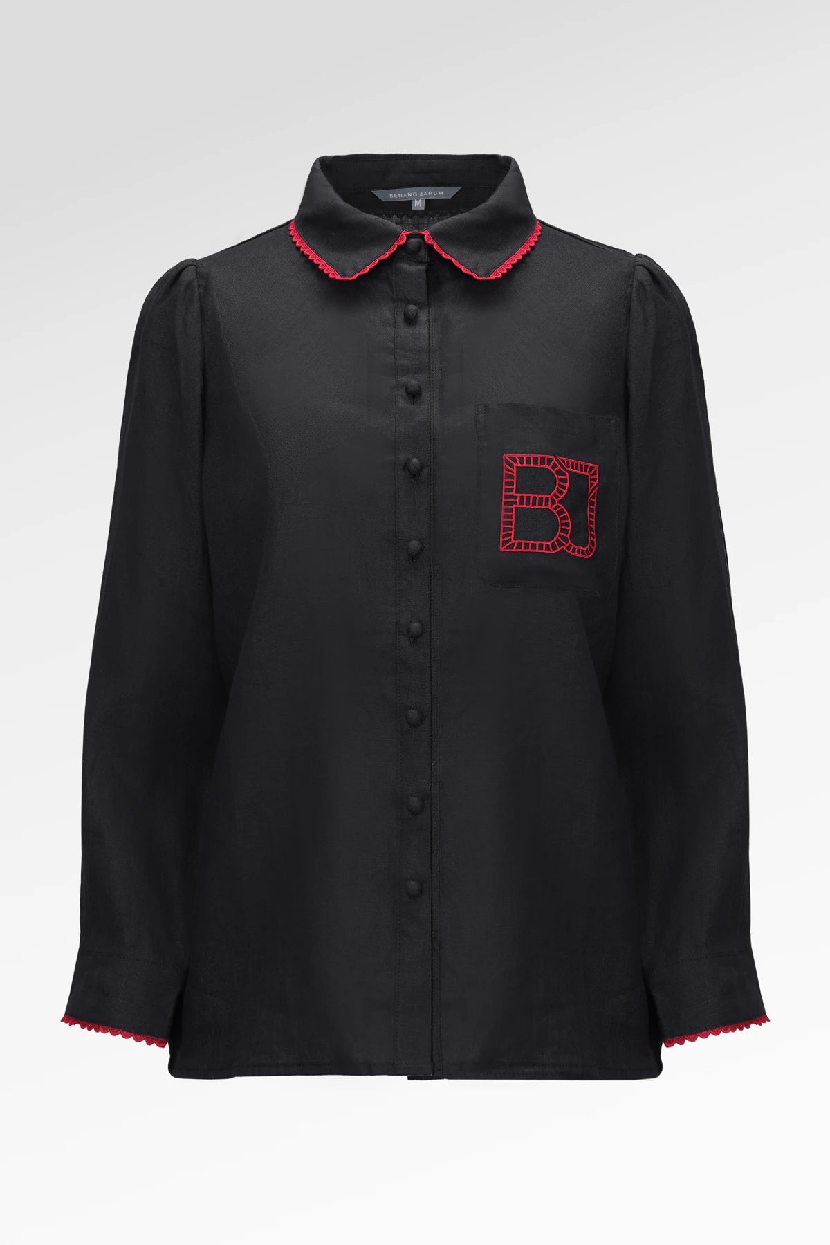 Embroidery Pocket Shirt - Black