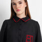 Embroidery Pocket Shirt - Black