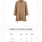 Emery Pleated Blouse - Almond
