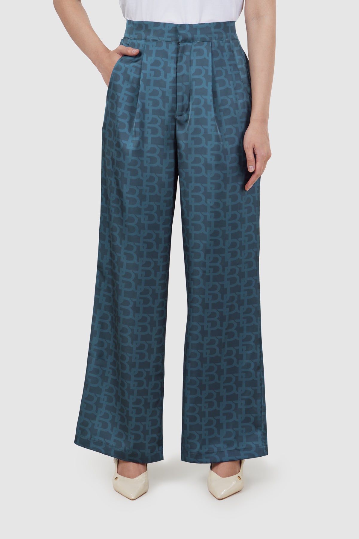 Eclora Satin Pants - Aconitum