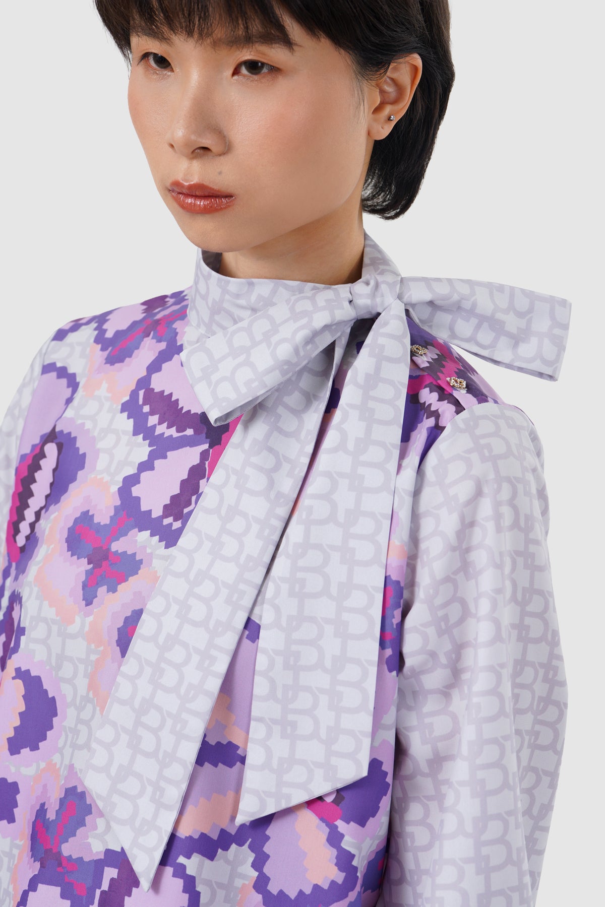 Eclora Tie Blouse - Lavender