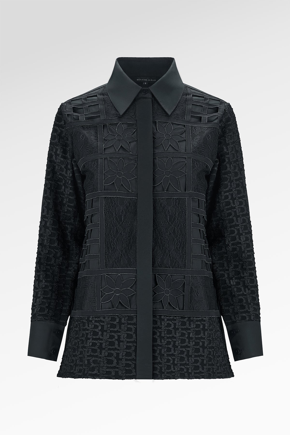 Elara Lace Shirt - Black