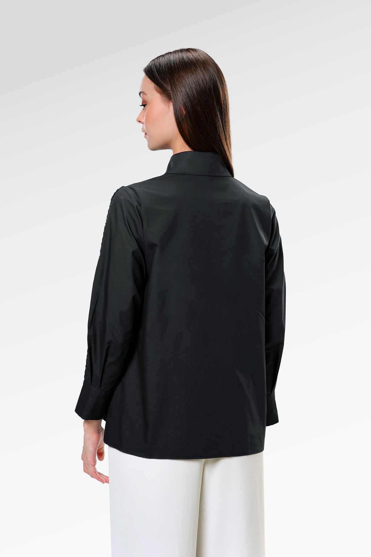 Elara Lace Shirt - Black