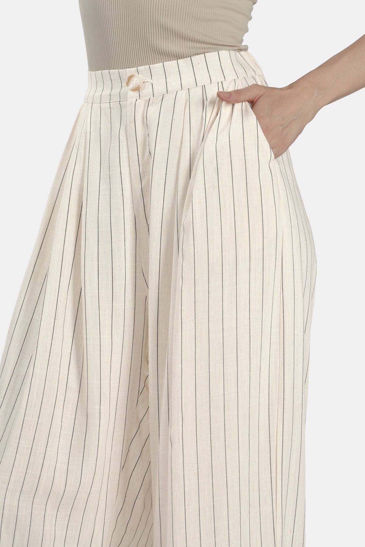 Eleanor Linen Pants - Ivory