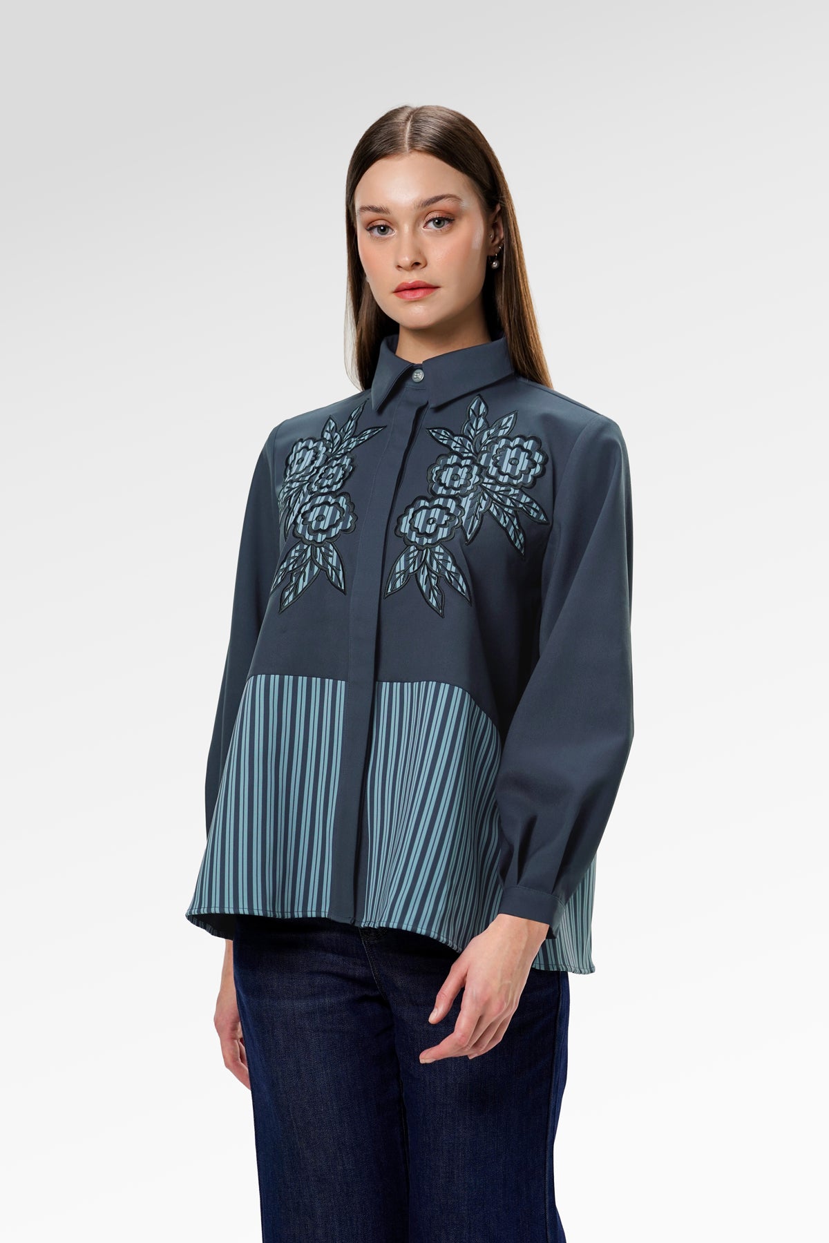 Eline Embroidery Shirt - Twilight Veil