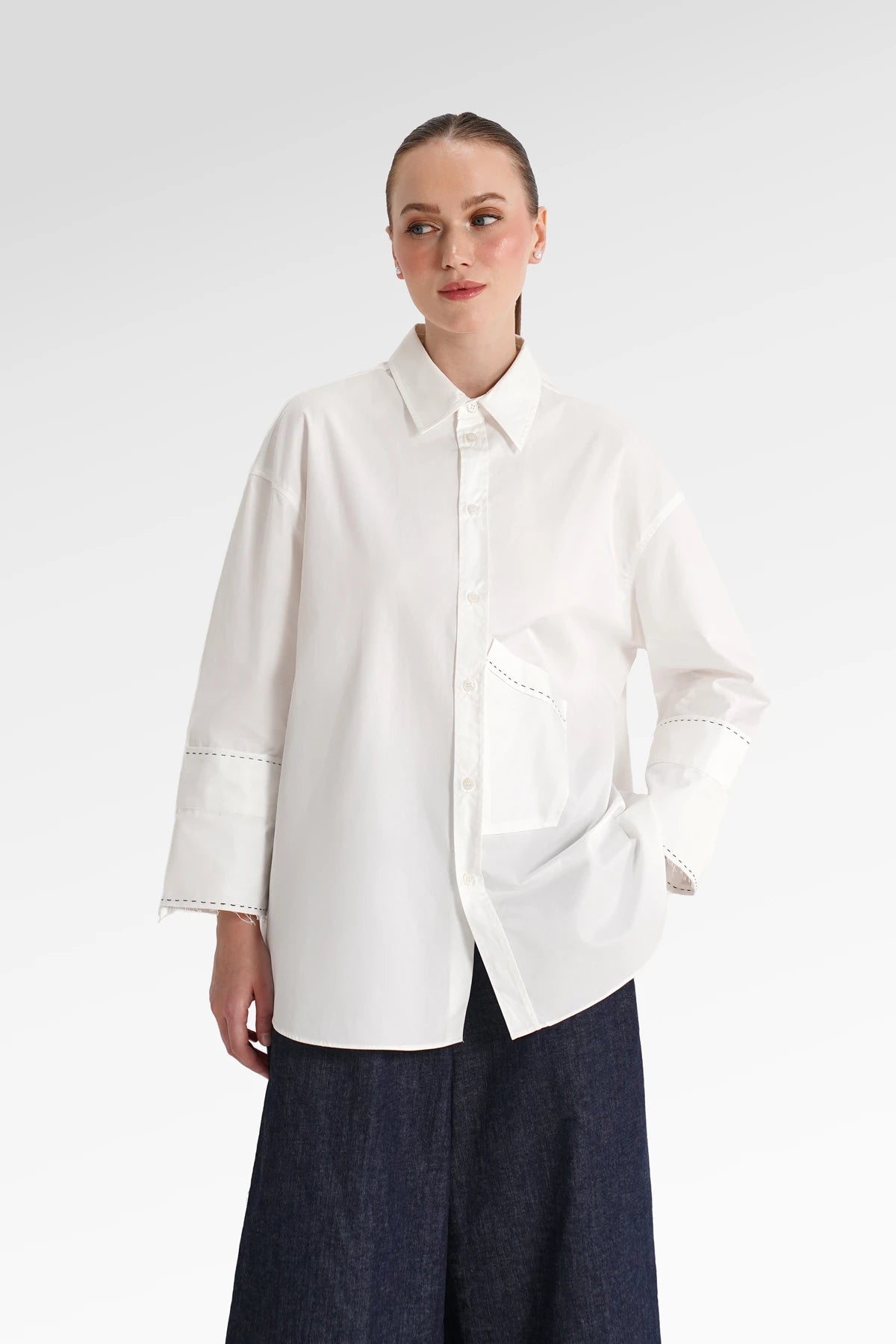 Elinor Stitched Shirt - Off White