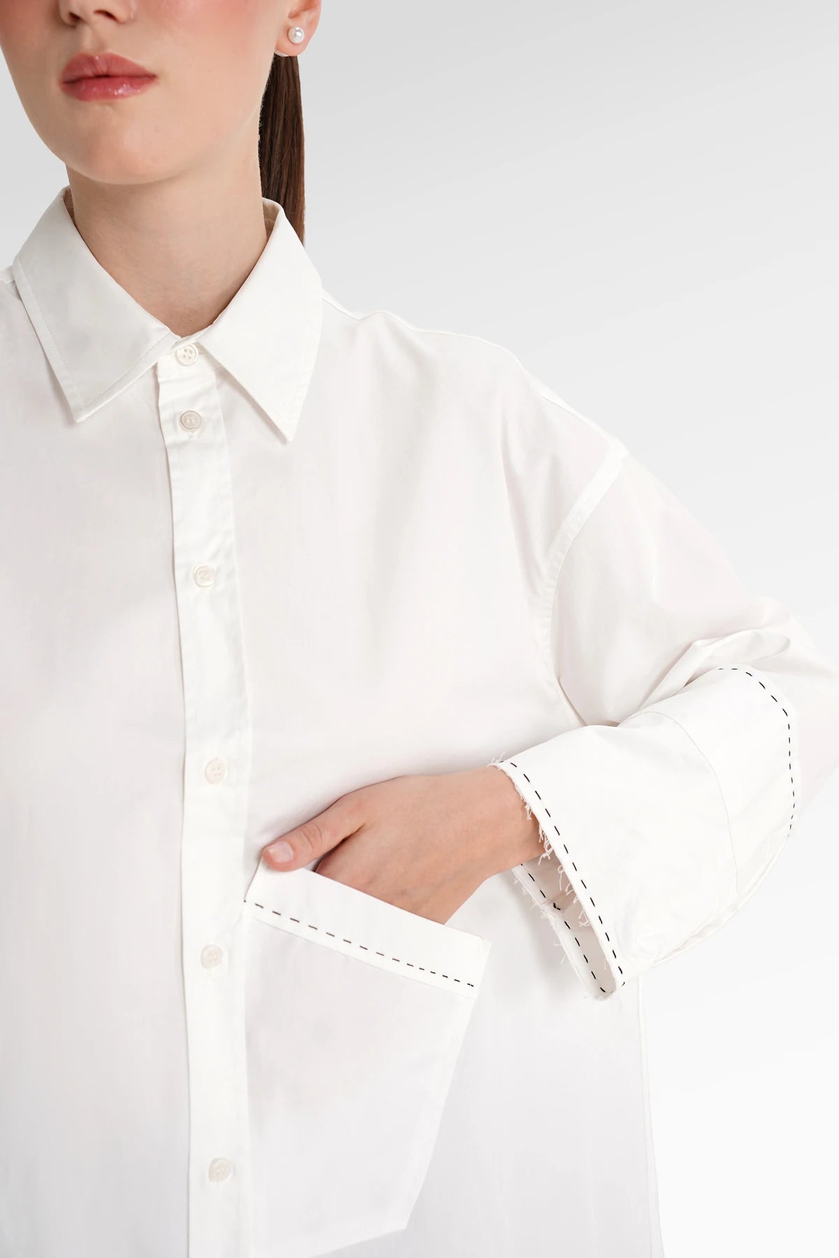 Elinor Stitched Shirt - Off White