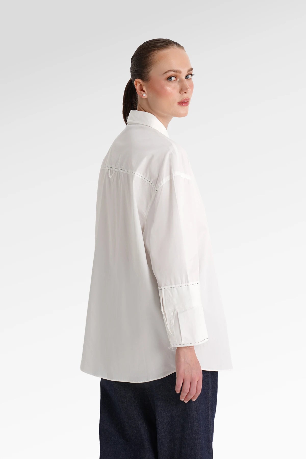 Elinor Stitched Shirt - Off White