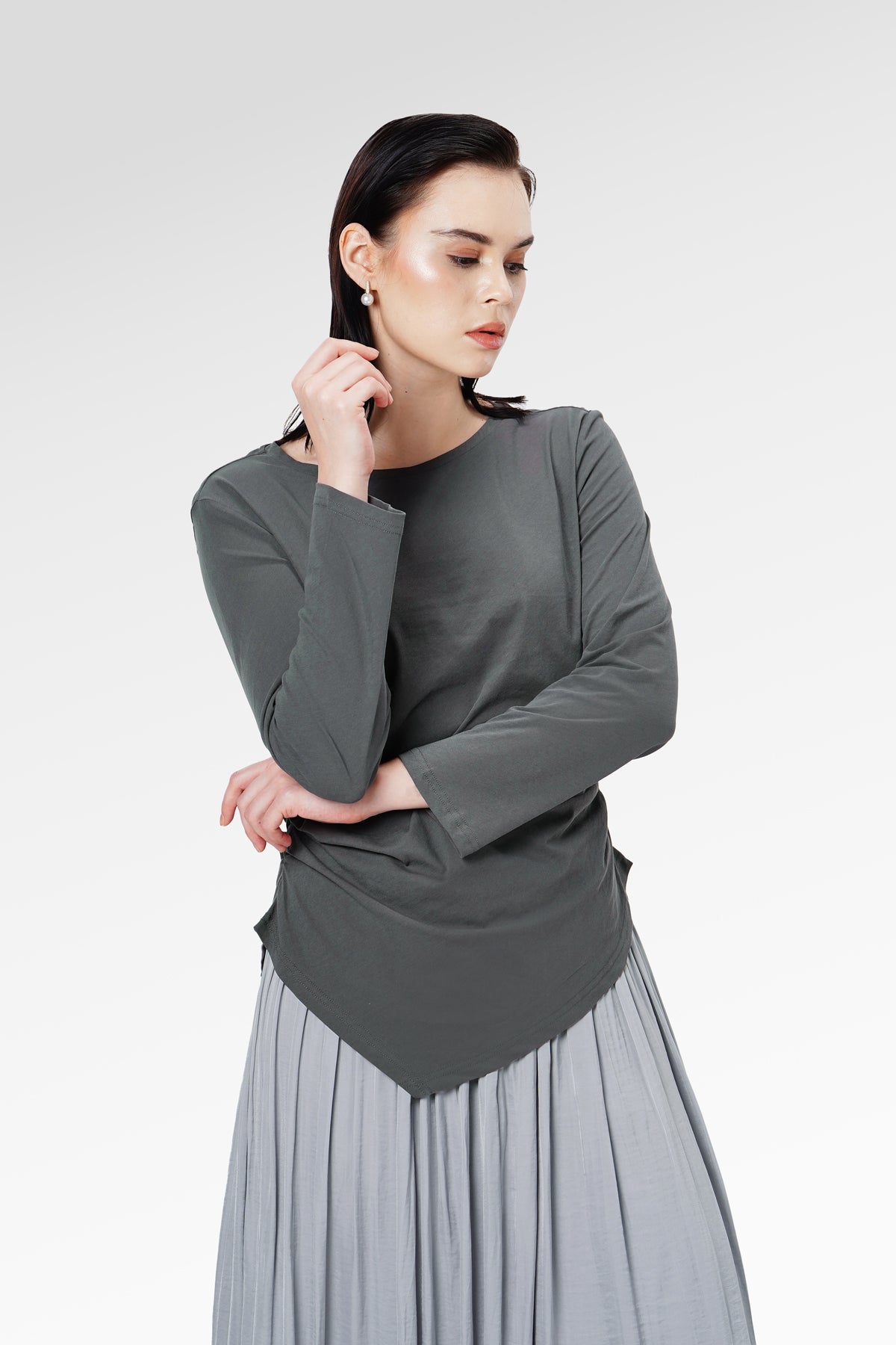 Elle Blouse - Dark Grey