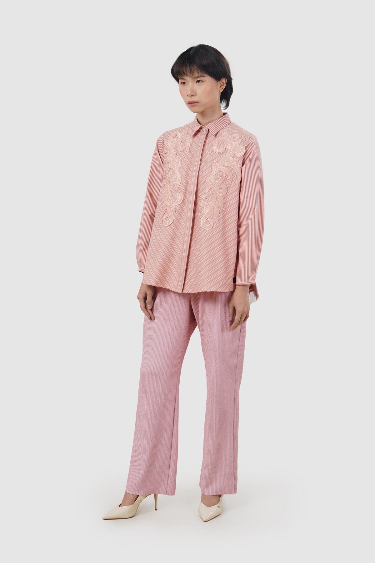 Ellery Embroidery Shirt - Peach