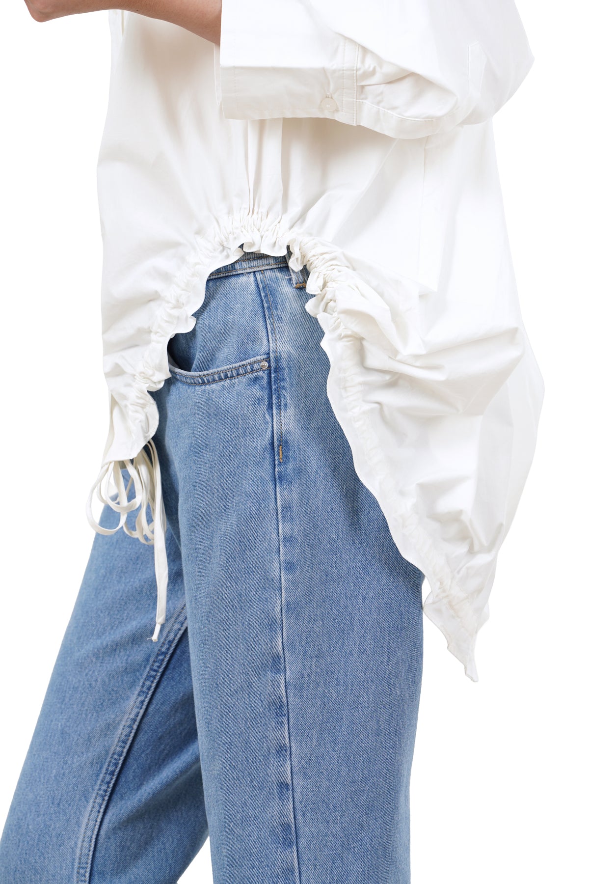 Elliana Drawstring Shirt - White