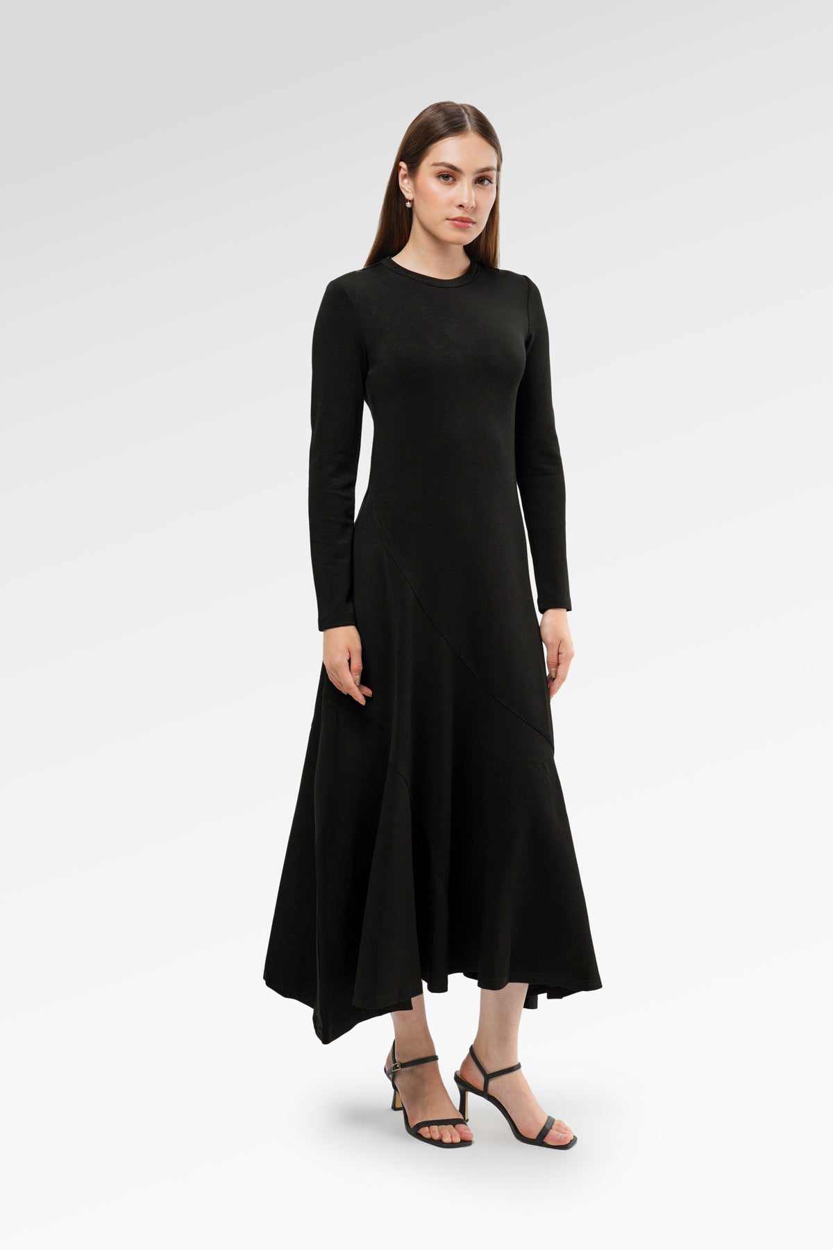 black long sleeve dress flowy Elliana Flowy Dress