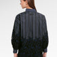 Elys Embroidery Lace Shirt - Deep Blue